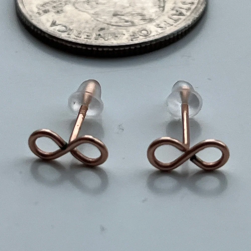 Rose Gold Infinity Earrings